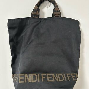 Fendi Black and Tan Nylon Tote